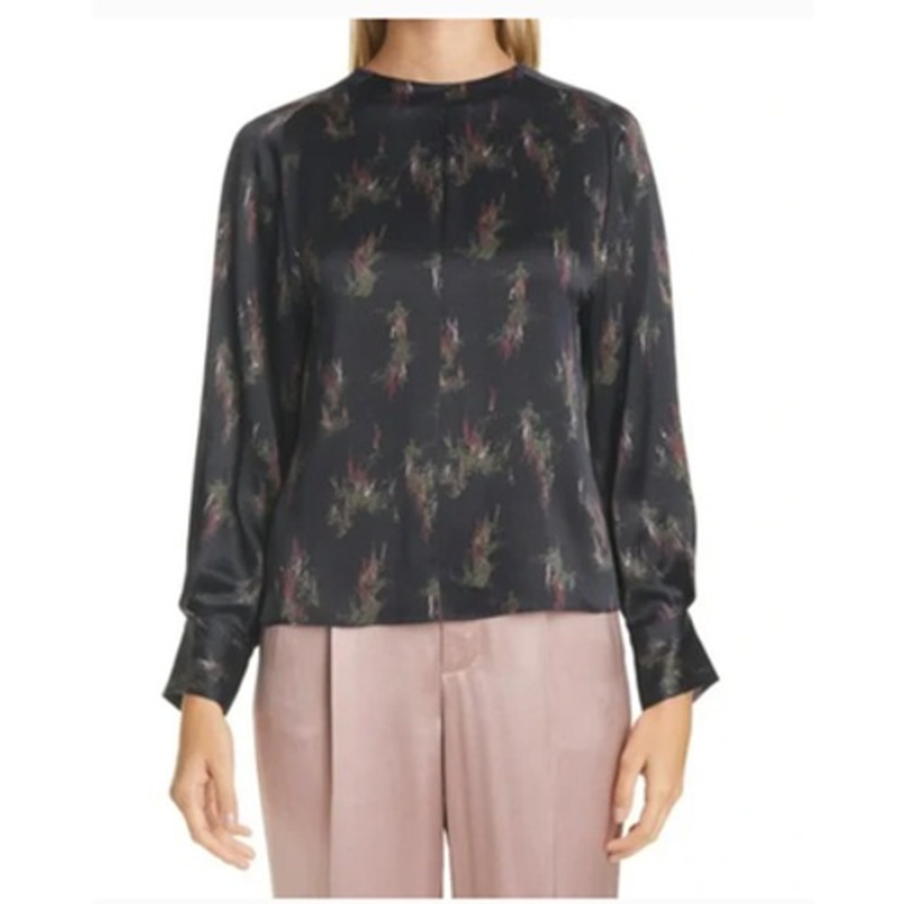 Vince Wisteria Popover Silk Blouse Size‎ XS
